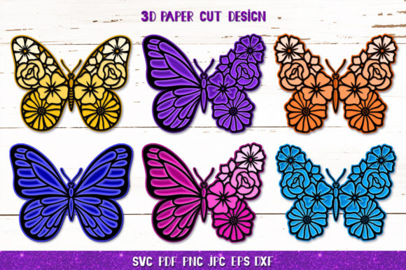 3D Butterfly SVG for Laser Cutting and Wall Decor
