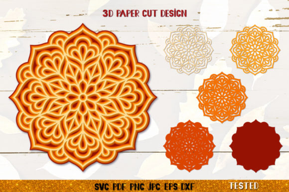 3D Mandala SVG for Laser Cutting and Shadow Boxes