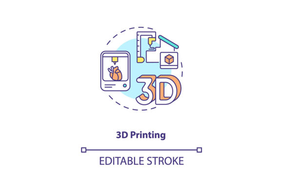 3D Printing Concept Icon Graphics Review