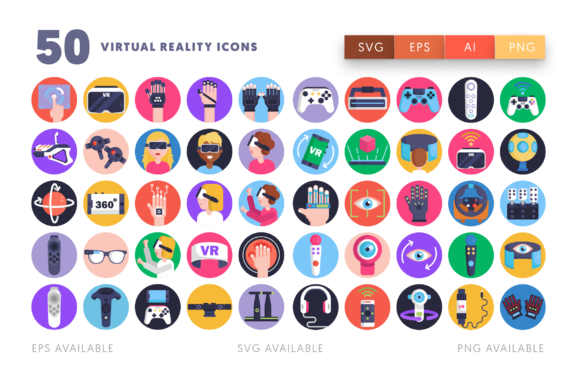 50 Virtual Reality Icons