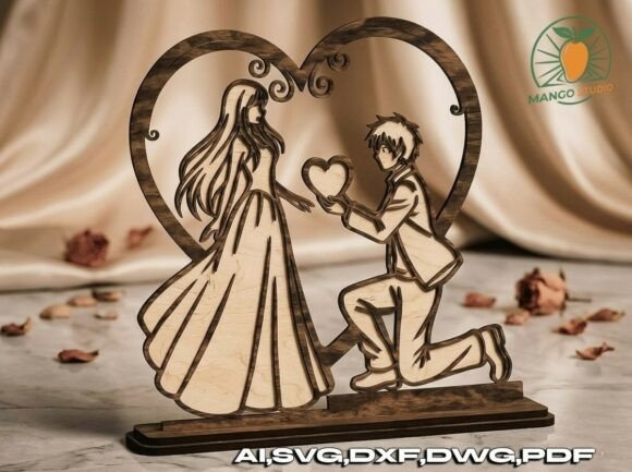 Anime Wedding Proposal 3mm Laser Cut: Valentine S Day
