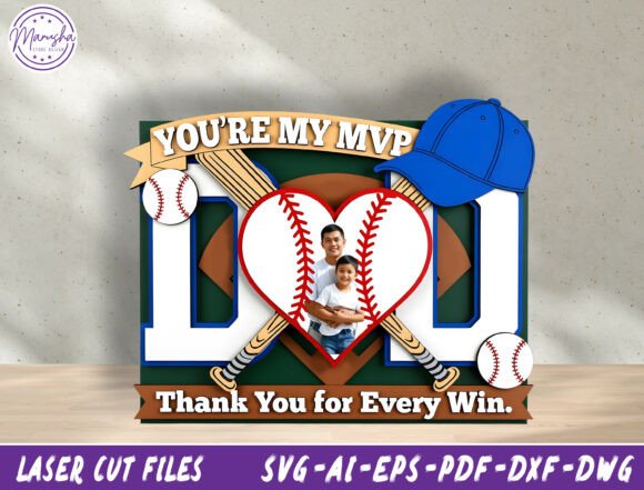 Baseball Dad MVP Laser Cut File SVG for Father S Day