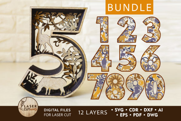 Bundle NUMBERS Multilayer Laser Cut File Review