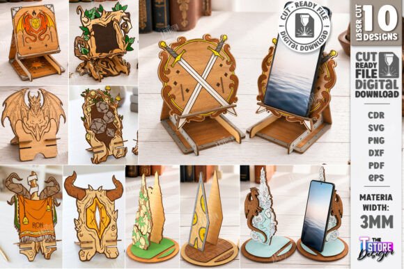 Dragon Phone Stand Laser Cut Bundle CNC