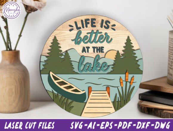Lake Life Door Hanger Laser Cut File SVG