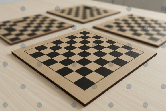 Laser Cut Chess Checkers Board SVG for Laser Cutting and Board Games