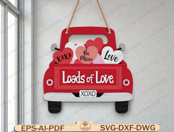 Love Truck Door Hanger Laser Cut File: Essential Graphics for Seasonal Blog Templates
