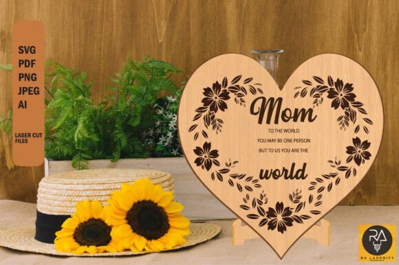 Mother s Day Heart Laser Cut File SVG