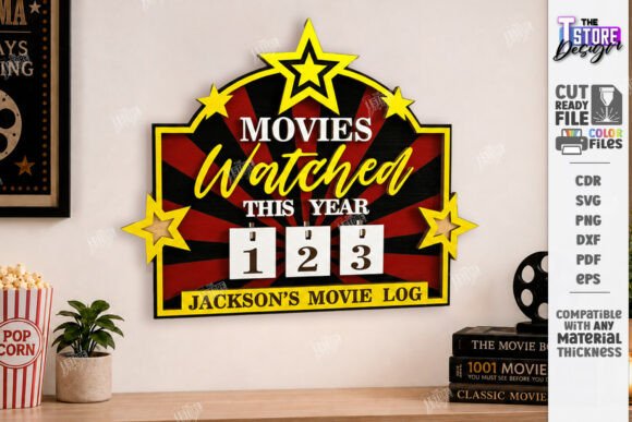 Movie Tracker Laser Cut Cinema Movies