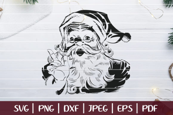 Vintage Christmas Santa Head Graphics for Crafts & Editorial