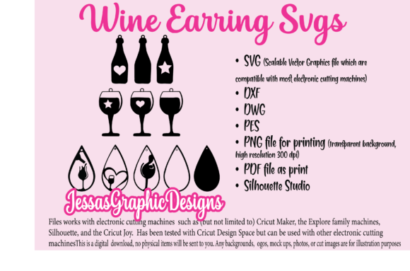Wine Earrings Laser Cutting and Earrings for Content Design