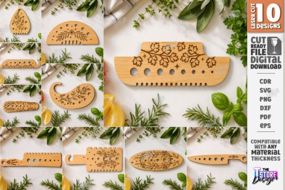 Wooden Herb Strippers Laser Cut Bundle: Art Amp Design Review